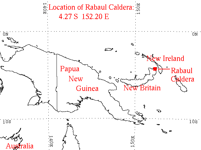 Location of Rabaul Caldera